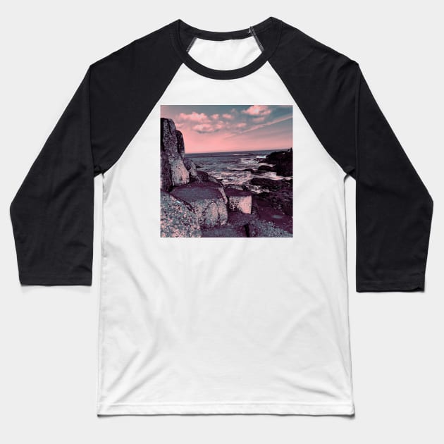 Giant’s Causeway in pinks Baseball T-Shirt by Catrina1903